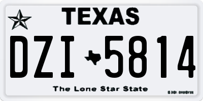 TX license plate DZI5814