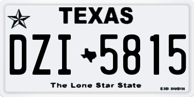 TX license plate DZI5815