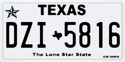 TX license plate DZI5816