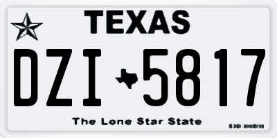 TX license plate DZI5817