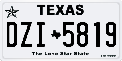 TX license plate DZI5819