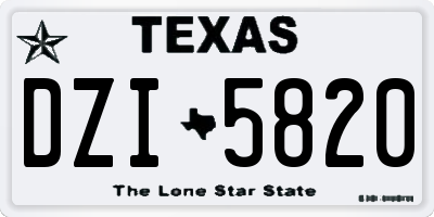 TX license plate DZI5820