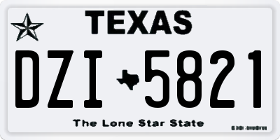 TX license plate DZI5821