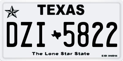 TX license plate DZI5822