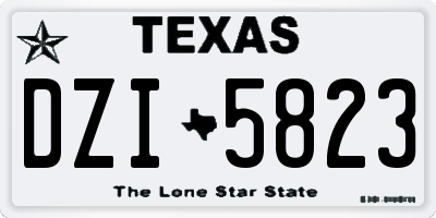 TX license plate DZI5823