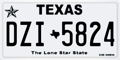 TX license plate DZI5824