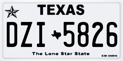 TX license plate DZI5826