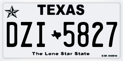 TX license plate DZI5827