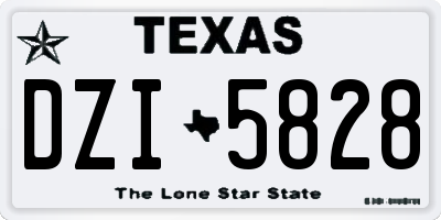 TX license plate DZI5828