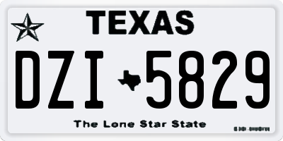 TX license plate DZI5829