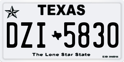 TX license plate DZI5830