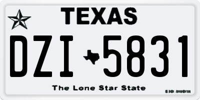TX license plate DZI5831