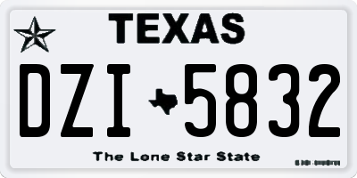 TX license plate DZI5832