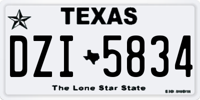 TX license plate DZI5834