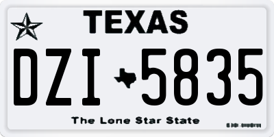 TX license plate DZI5835