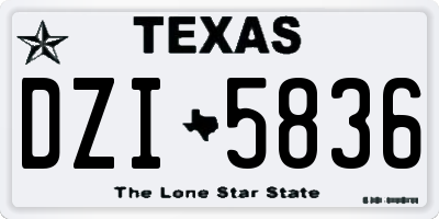 TX license plate DZI5836