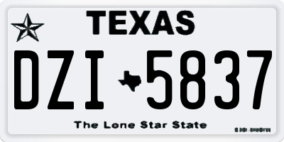 TX license plate DZI5837