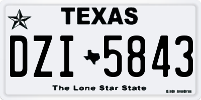 TX license plate DZI5843