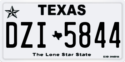 TX license plate DZI5844