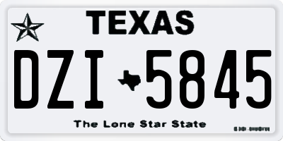 TX license plate DZI5845