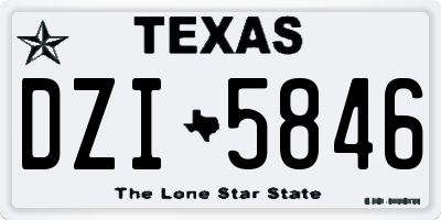 TX license plate DZI5846