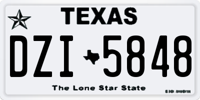 TX license plate DZI5848