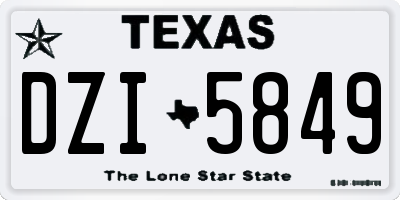 TX license plate DZI5849