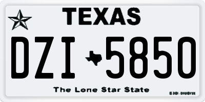 TX license plate DZI5850