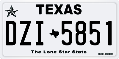 TX license plate DZI5851