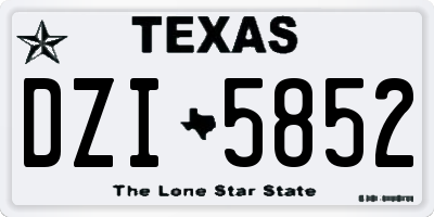 TX license plate DZI5852
