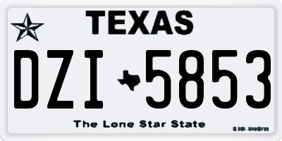 TX license plate DZI5853