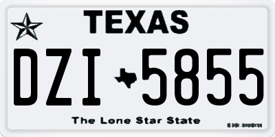 TX license plate DZI5855