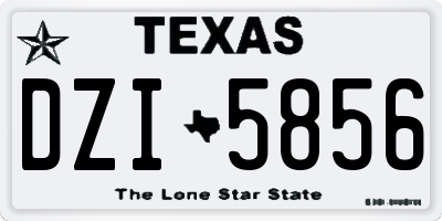 TX license plate DZI5856