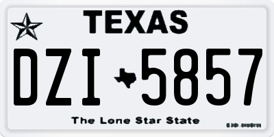 TX license plate DZI5857