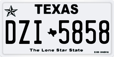 TX license plate DZI5858