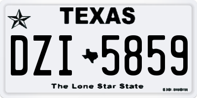 TX license plate DZI5859