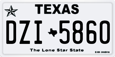 TX license plate DZI5860