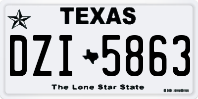 TX license plate DZI5863
