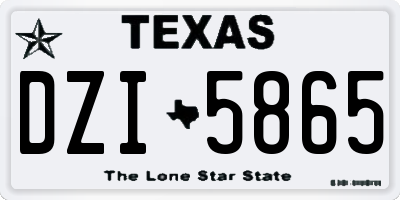 TX license plate DZI5865