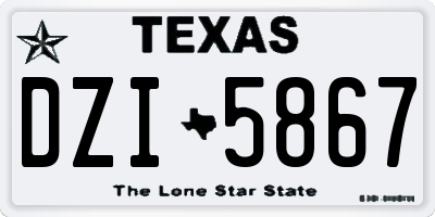 TX license plate DZI5867