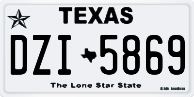 TX license plate DZI5869
