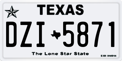 TX license plate DZI5871