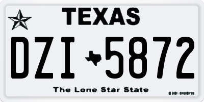 TX license plate DZI5872