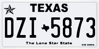 TX license plate DZI5873