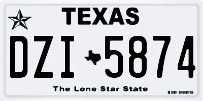 TX license plate DZI5874