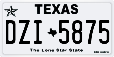 TX license plate DZI5875