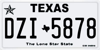 TX license plate DZI5878