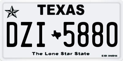 TX license plate DZI5880