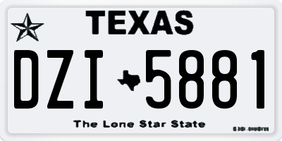 TX license plate DZI5881