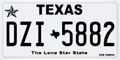 TX license plate DZI5882